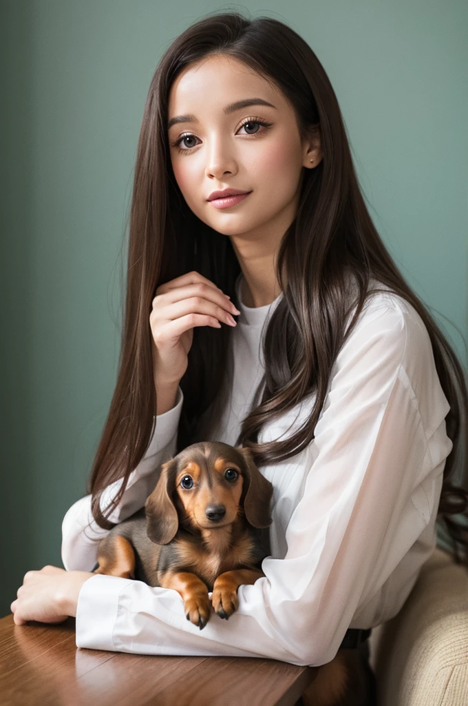 illustration taste, long hair, Miniature Dachshund