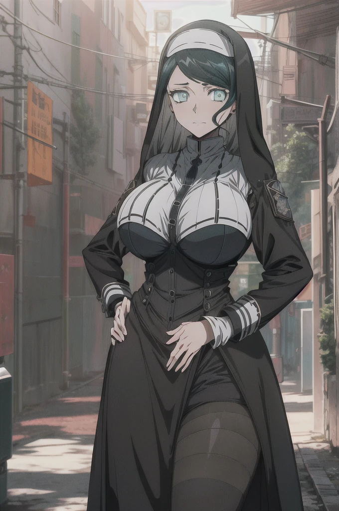 score_9、score_8_up、score_7_up、score_6_up、source_アニメ、rating_explicit、One girl、(独奏:1.1)、Big Breasts、Long Hair、Hair above one eye、Mole under the eye、bangs、Gray Hair、Earrings、Red eyeonastic uniform、Nuns、White gloves、Long sleeve、Black Dress、Expressionless、Narrow shoulders、Heavy breathing、Steaming body、forest、Outdoor、Are standing、Staring at the audience