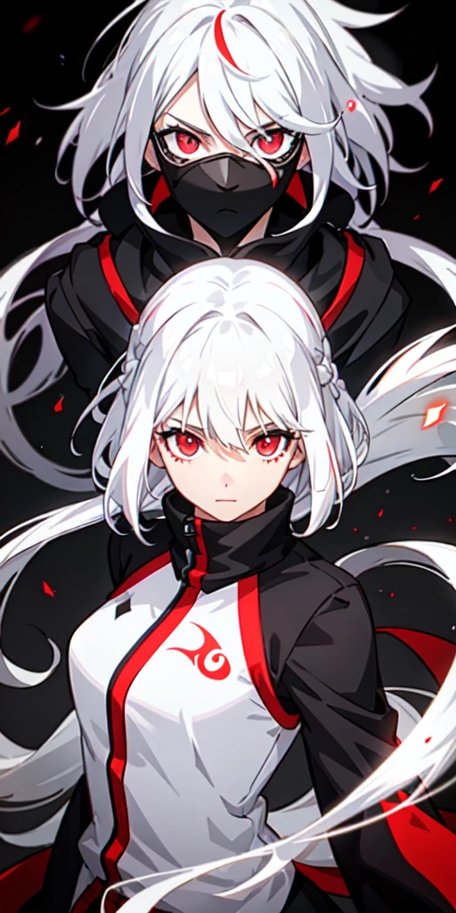1 girl,White skin,dark风,Wear leg rings,long gray hair,Black eyeshadow,Red Eyes,control,dark,sickle,Goddess of Death,Succubus,Smile,Sticking out tongue,(((Bodybuilder:1.5)))(((Beauty)))