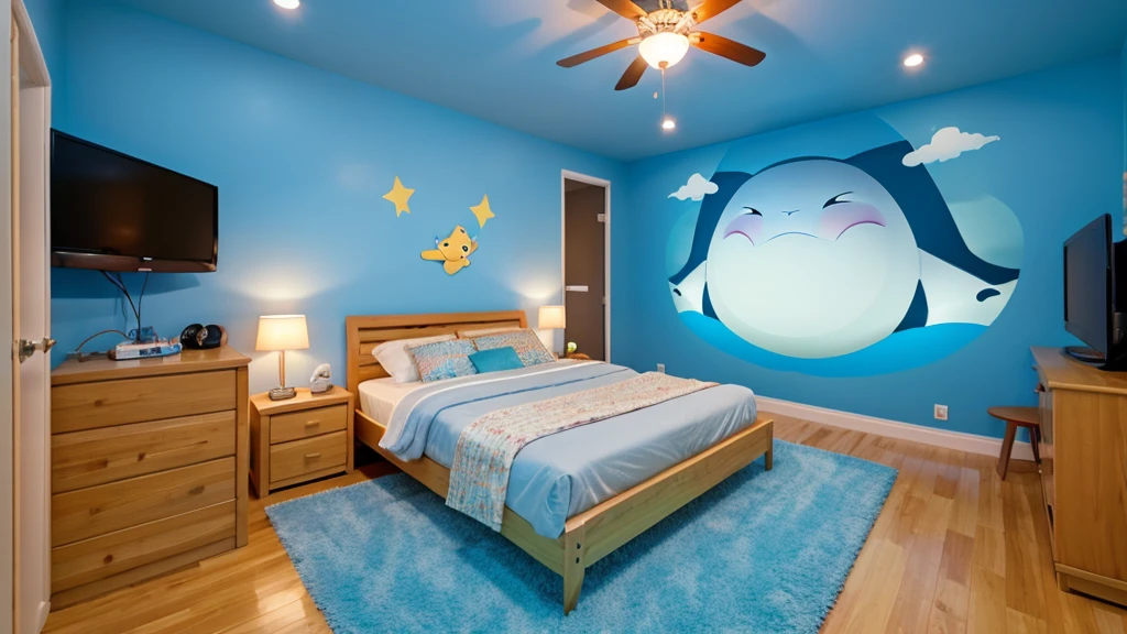 Bedroom. Snorlax theme