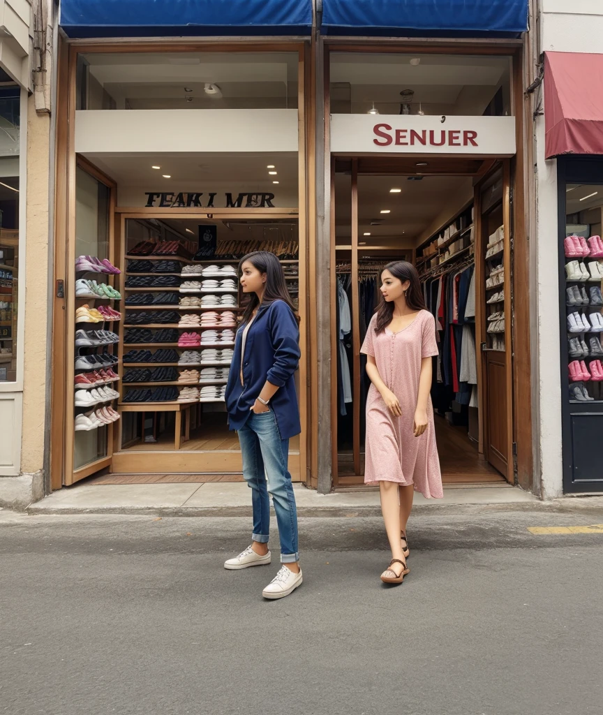 Garments and footwear store out side sine bord 