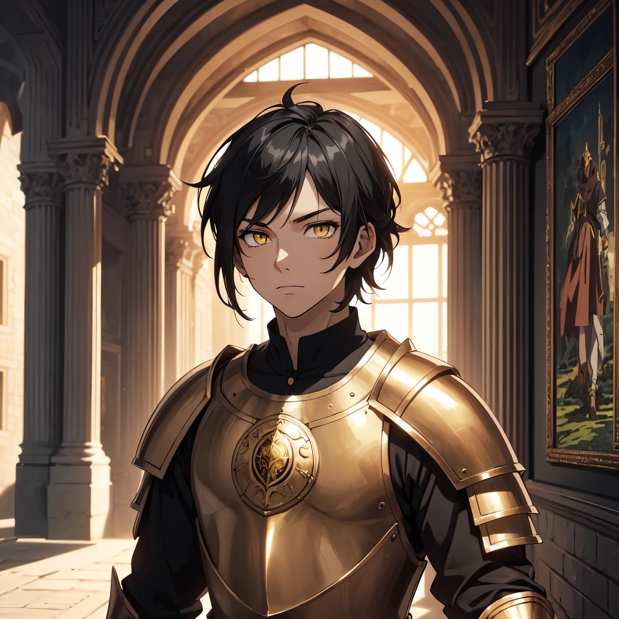 128K Ultra High Definition,
128K Ultra High Quality,
128K Ultra High Resolution,
Best Definition,
Best Quality,
Best Resolution,
Perfectly Detailed,
Perfectly Designed,
Extremely Detailed,
Extremely Designed,
Hyper Detailed,
Hyper Definition,
Hyper Quality,
Hyper Resolution,
Masterpiece,
(((Anime))),
Body Shot,
(((Boy))),
Handsome,
Muscular Body,
(((Black Mid Hair))),
(((Yellow Eyes))),
(((Bronze Warlord Armor))),
(((Inside Of Medieval Royal Palace Background Scenery))),