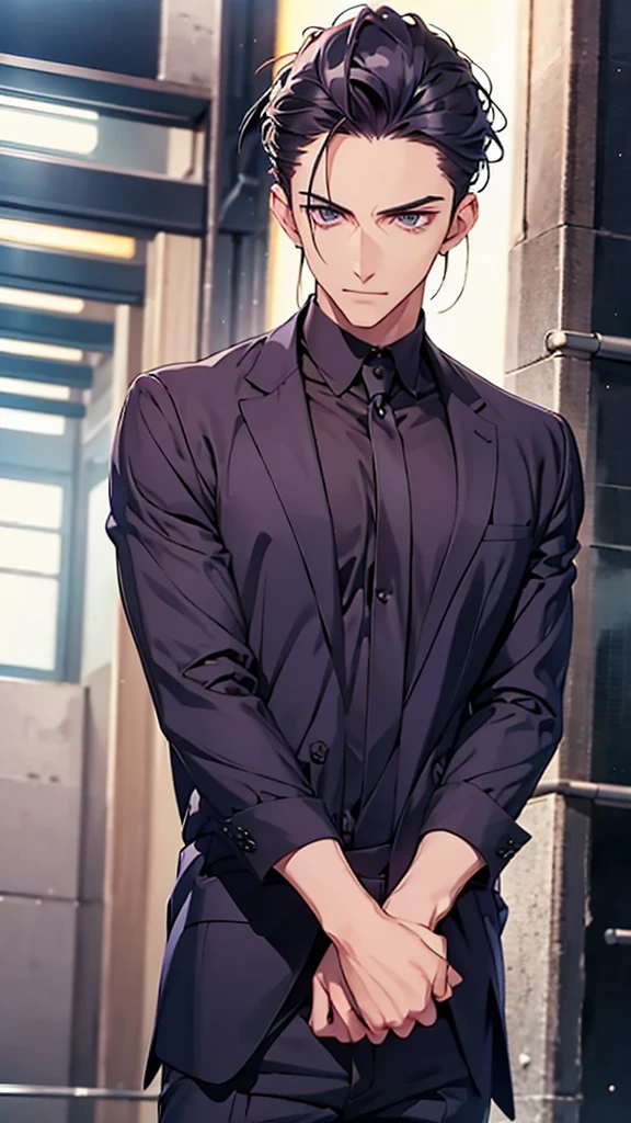 male、Navy Blue Shirt、Striped brand clothing、Think deeply