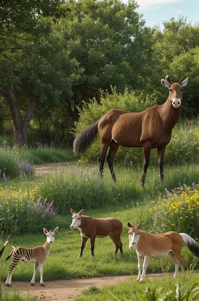 Create an image that says forage ortega and you get decorative animals and plants 
