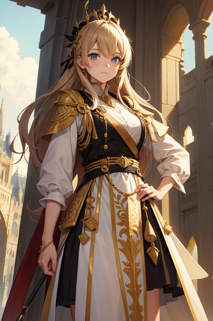 1girl, standard bearer