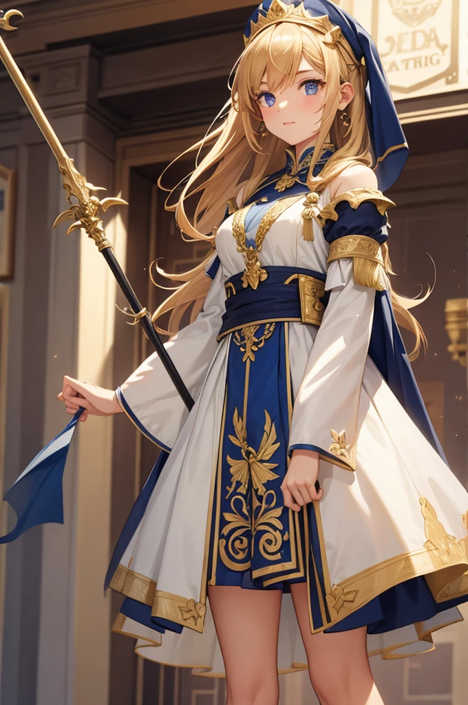 1girl, standard bearer