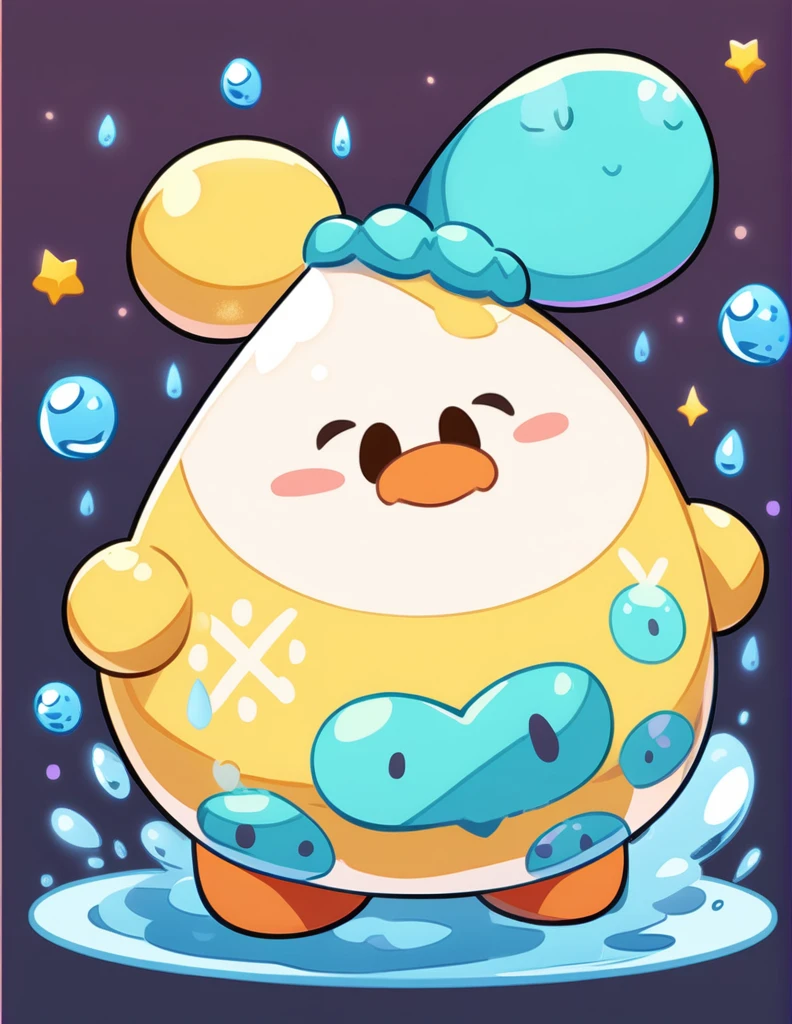 Cartoon style water droplets character