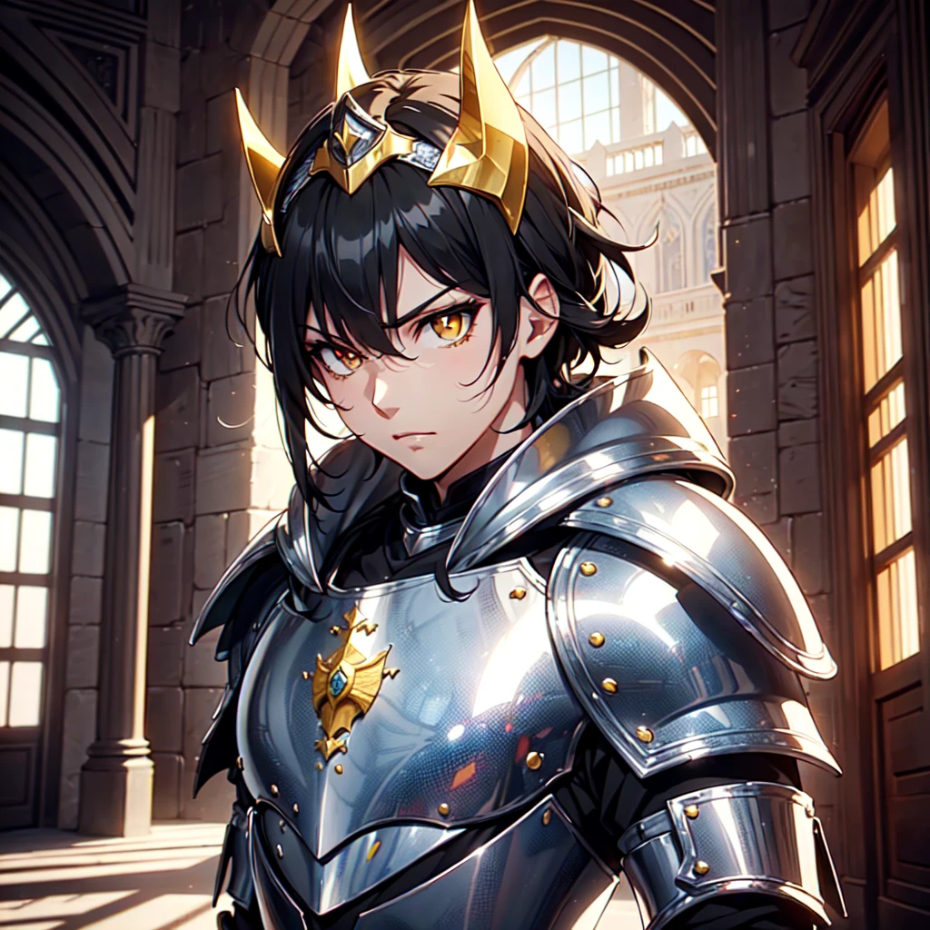 128K Ultra High Definition,
128K Ultra High Quality,
128K Ultra High Resolution,
Best Definition,
Best Quality,
Best Resolution,
Perfectly Detailed,
Perfectly Designed,
Extremely Detailed,
Extremely Designed,
Hyper Detailed,
Hyper Definition,
Hyper Quality,
Hyper Resolution,
Masterpiece,
(((Anime))),
Body Shot,
(((Boy))),
Handsome,
Muscular Body,
(((Black Mid Hair))),
(((Yellow Eyes))),
(((Silver Warlord Armor))),
(((Inside Of Medieval Royal Palace Background Scenery))),