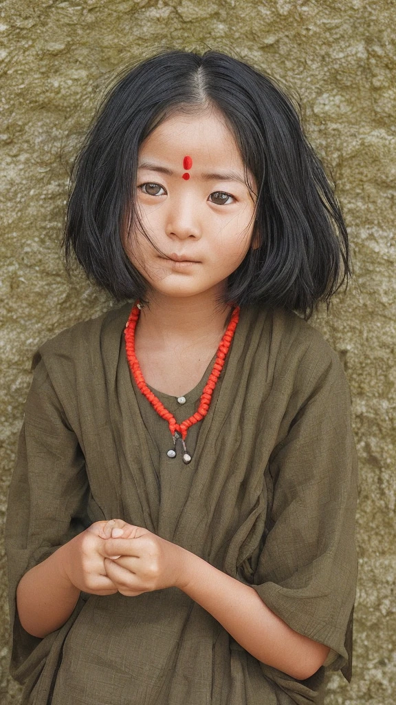  A India traditional gril   cute face black hair      waking at the mauntein 