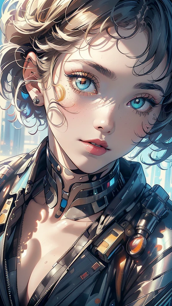 (((masterpiece, highest quality))),(((solo:1.2))),(((1girl:1.2))),32k wallpaper, very detailed,(((((portfolio))))),(((((Close-up))))),(((((bust up))))),((((more various angle)))),(((highlight))),((((heterochromia)))),(((complete. detailed face))),((((Extremely talented)))),((((Wonderfully detailed complicated machine)))),((((genius mechanic)))),((Overall colorfully)),(((futuristic galaxy))),(((perfect clear skinn)))