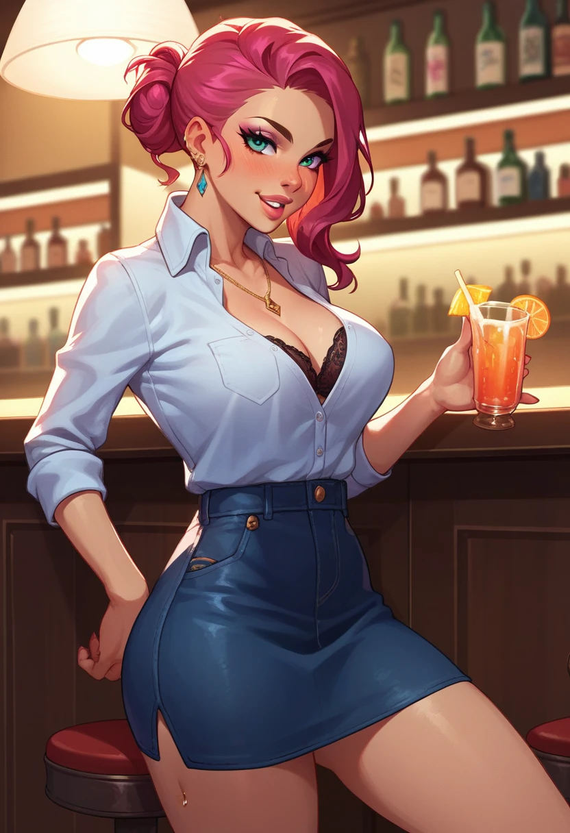 woman at bar