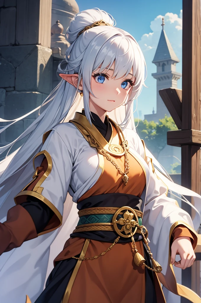 1girl, fantasy monk