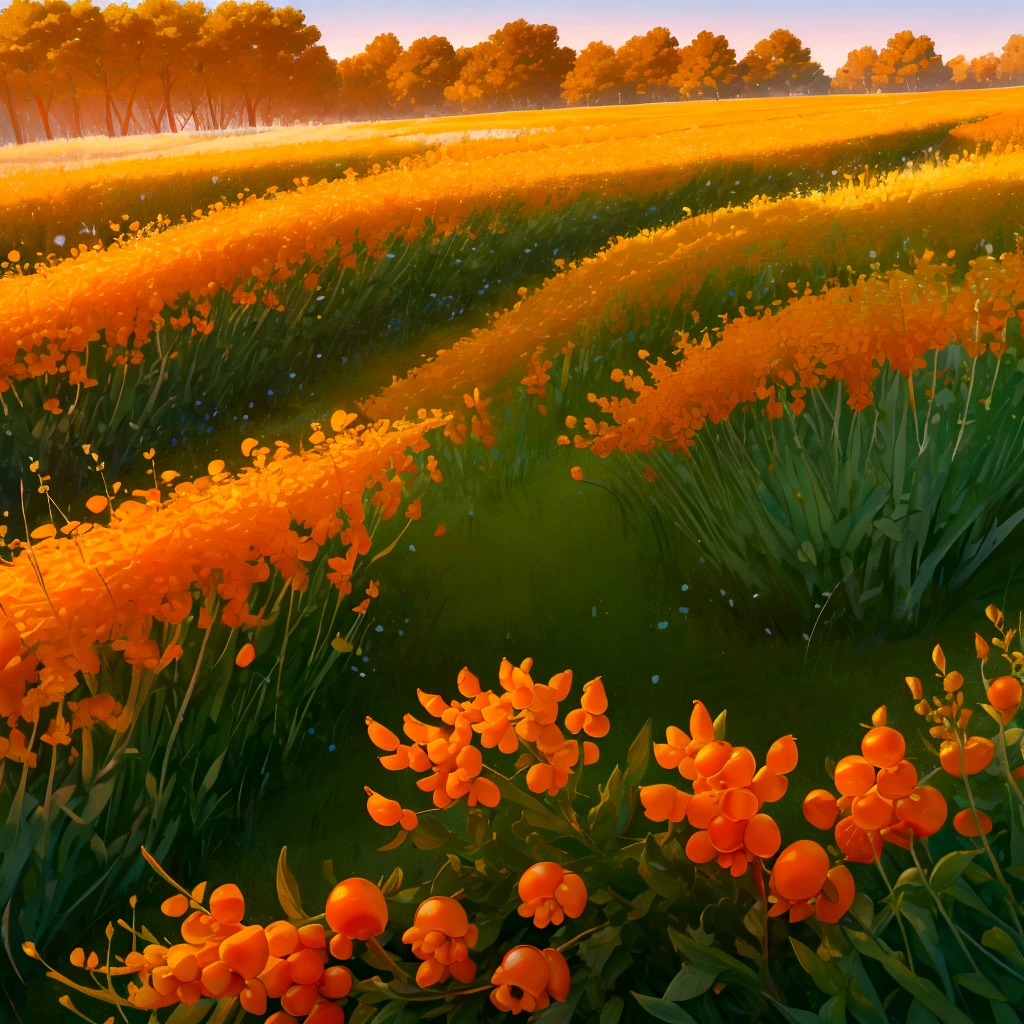 Sea buckthorn field,From near and far,There is a school far away