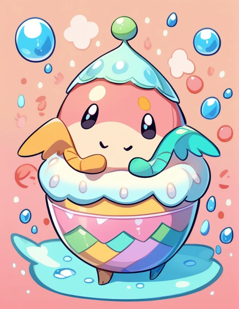Cartoon style water droplets character