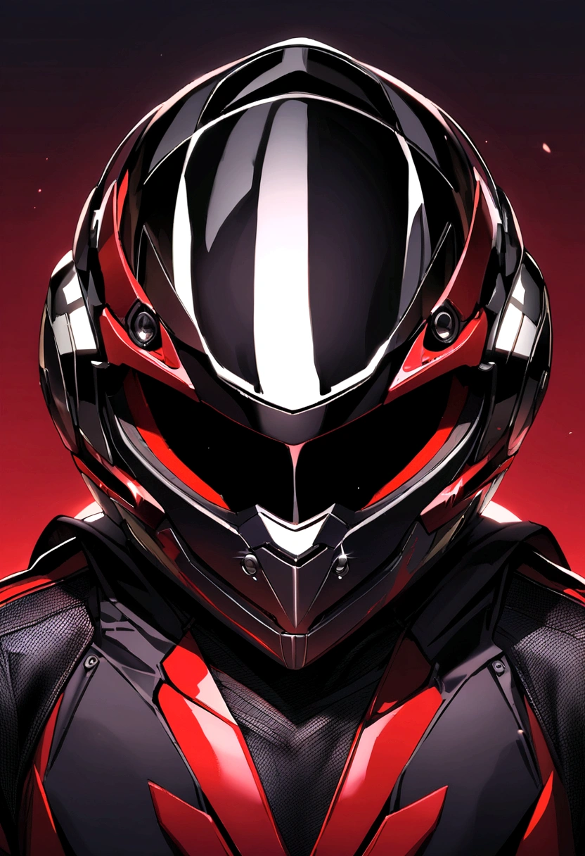 Supercar helmet with long red and black spoilers