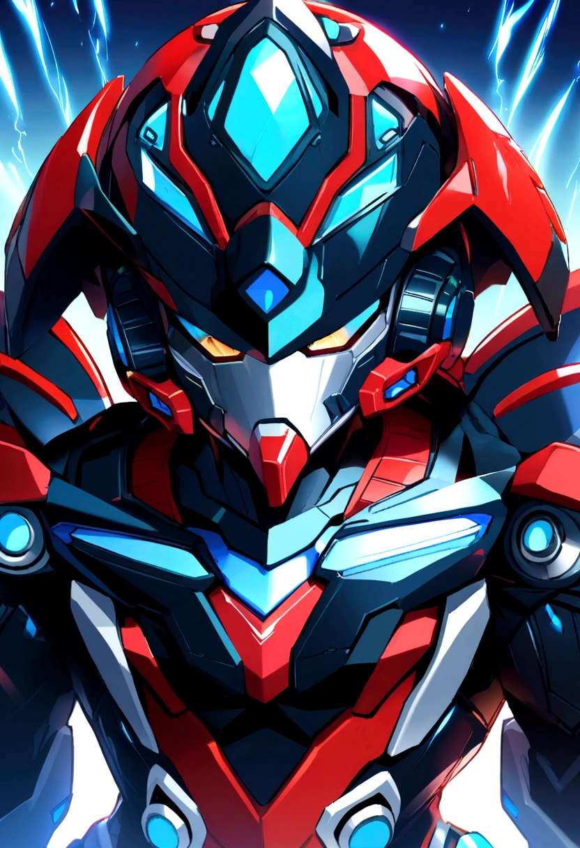 Futuristic supercar helmet with long red and black spoilers Megaman zero saga