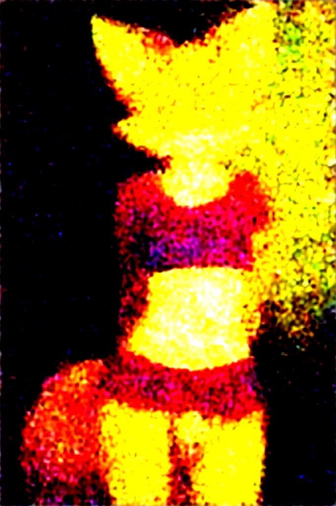 Makes a dark yellow femboy furry fox in a short skirt without underwear and a cropped shirt showing his penis
