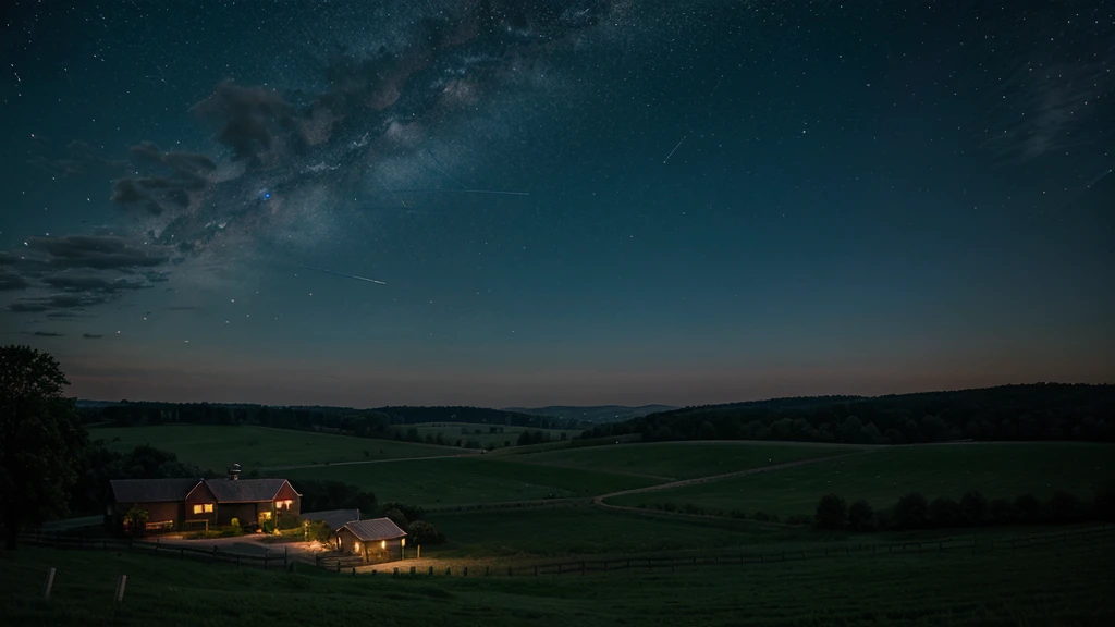 A starry night on the farm
