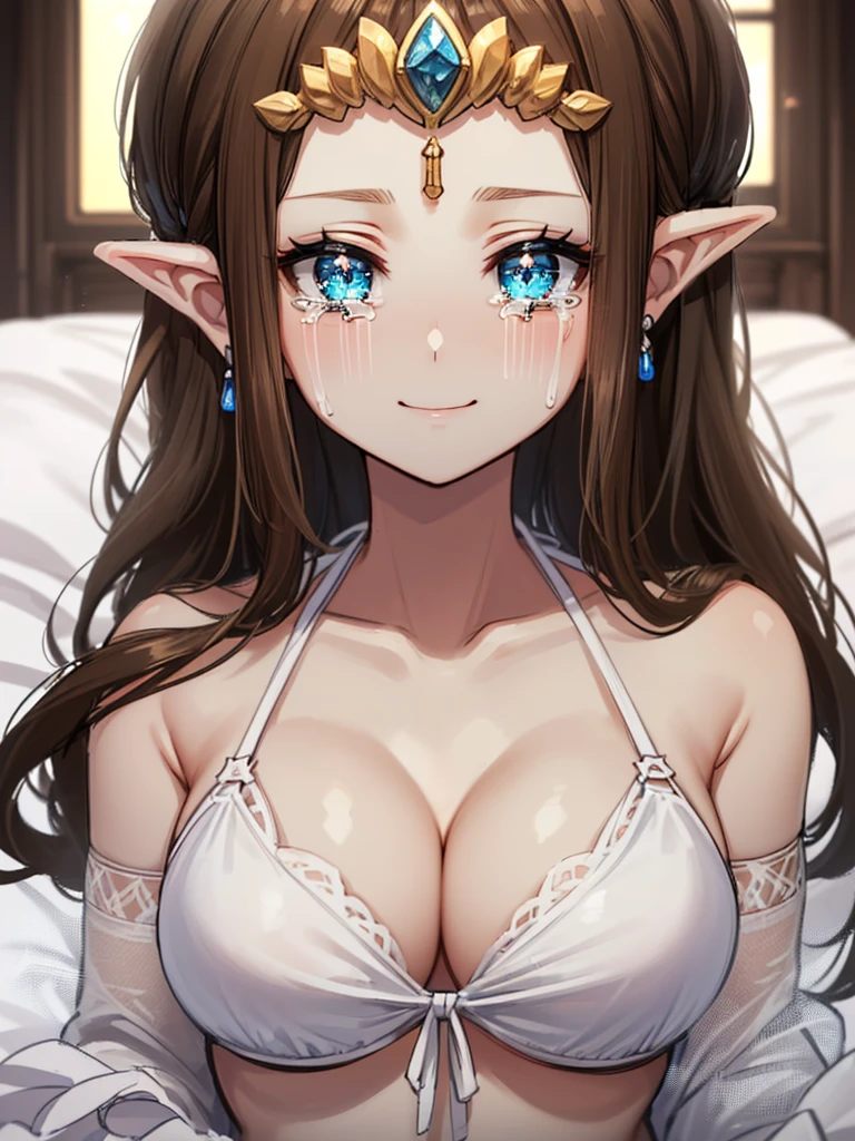 ((((Scared)))),(((Face close-up))),((())),(((Crying))),((((Please lift your skirt)))))),((Upper Body)),((alone)),((),Anime art style,masterpiece,(Highest quality), (Super detailed),(Very delicate and beautiful),(alone),(detailedな顔と目),Beautiful eyes like jewels,(,(((Mature Woman,Queen))),(()),((crinoline)),,((Long Straight Hair)),,Cleavage,(bed),length_gloves,Very gorgeous hair accessory,Sparkling、((((Front Face)))),((((Adult Expressions)))),((((Beautiful Face)))),((((dress)))),((smile)),(((Long Hair)))),((((Straight hair)))),((Cleavage)),((((Dark brown hair)))),Princess Zelda,((chest is slightly exposed)), ((Highest quality)),,(Very detailed) ,(((((White Bikini)))),(()),Brown Hair,, ((Highest quality)), (Very detailed),((detailed)),(((pray))),Nintendo, The Legend of Zelda),Are crying,((alone)), ((Highest quality)), (Very detailed), ,