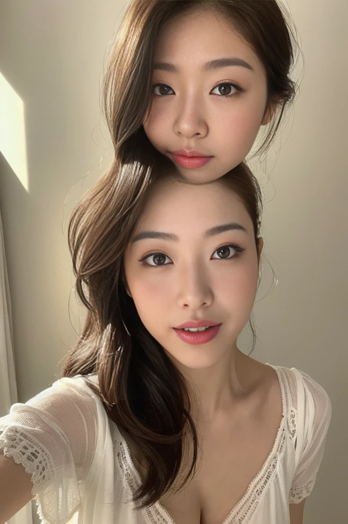 (masterpiece:1.3), (In 8K, Realistic, RAW Photos, Lowest Temperature: 1.4), Japanese 、(Random Hairstyles:1.2)、Cleavage、(Small Tits:1.3)、SExcellenter Detail Face、Contouring eyes、double eyelid、Sharp focus:1.2、Beautiful woman:1.4、A little brown hair、Highest quality、masterpiece、Ultra-high resolution、(Realistic:1.4)、Natural soft light、longest、Laughter、((Beautiful pose random))、Crossback(Crossback: 1.5)、Shining Sun、(Cleavage visible)、Chest Structure、Excellent、Detailed facial depiction、Fine skin、Fine grain、(The chest of the white blouse is open)、((outside of home))