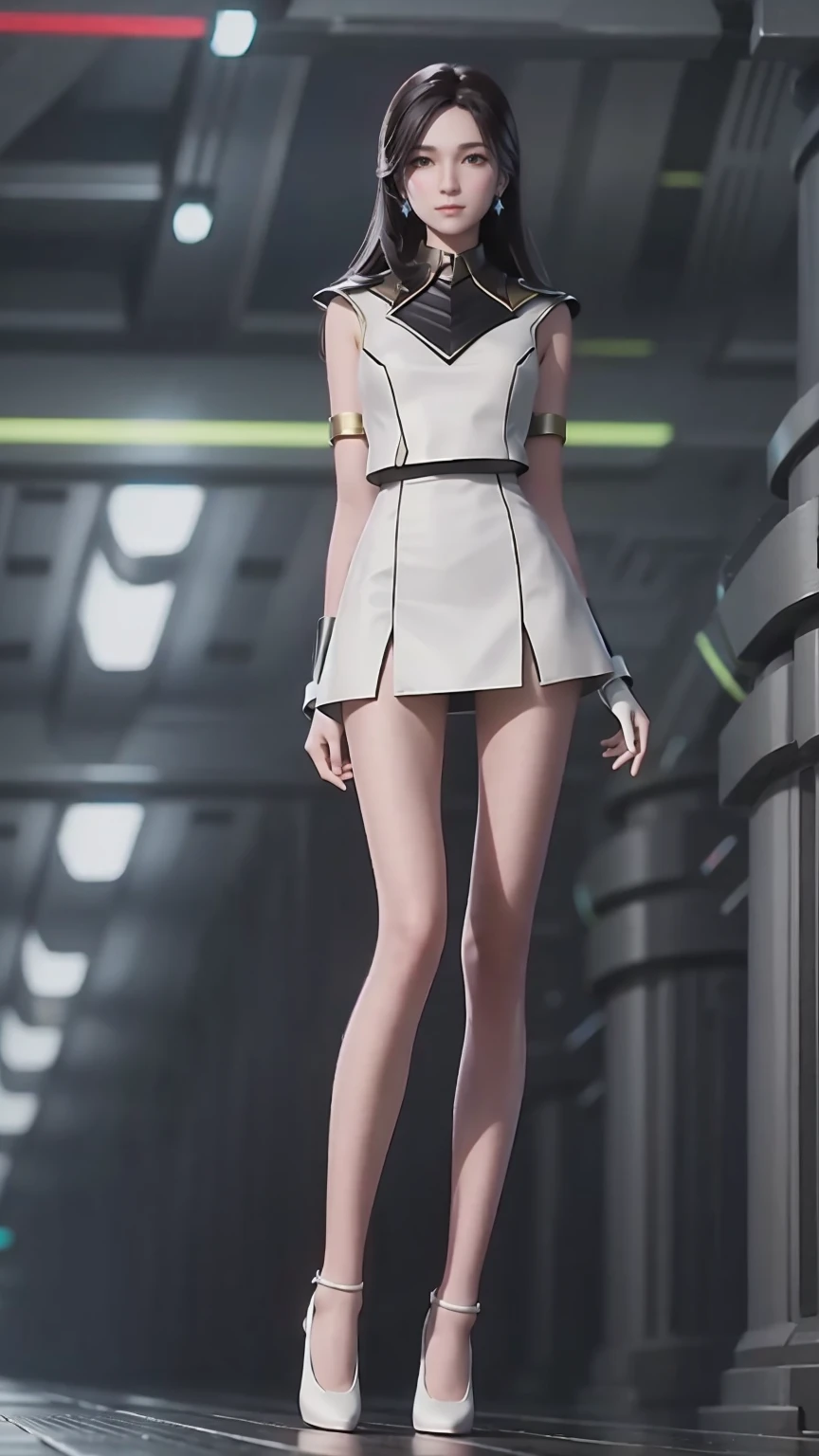 girl, young and beautiful, Tall and beautiful,bridge, White clothes, White_skirt,High heel,Lift your legs,Upper Body, Anklets, barefoot, Jewelry, Solitary, Weaving, sleep, Black Hair, bracelet,((((Open your legs)))),(((Super thin legs))), proportional,Surrealism,((White gloves)), A faint smile,
