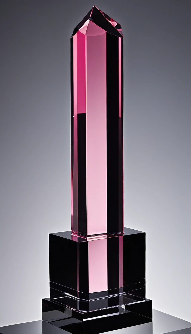 One:Trophies;Black crystal(up),Pink crystal base(down);Integrally formed,Directly above and directly below;cuboid(Proportion:4:7:16),Square column,cube。Grammy style;