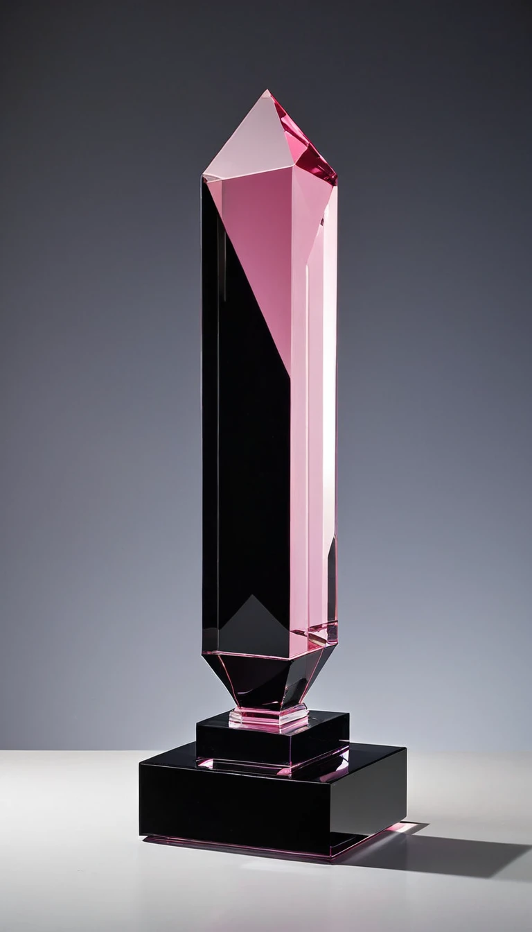 One:Trophies；Black crystal（up），Pink crystal base（down）；Integrally formed，Directly above and directly below；cuboid（Proportion：4：7：16），Square column，cube。Grammy style；