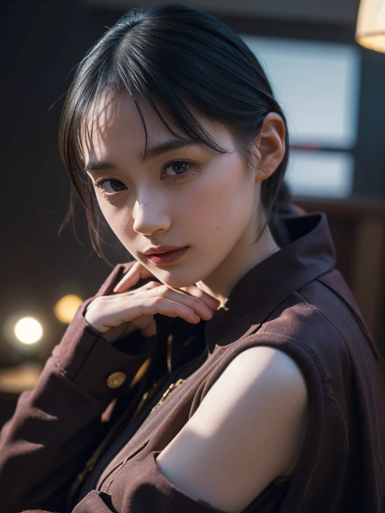 1girl, woman, masterpiece, best quality, highest quality, cinematic lighting, (volumetric lighting), extremely detailed CG unity 8k wallpaper, focused, 8k wallpaper, extremely detailed, ultra realistic, photorealistic, sharp focus, absurdres, (HDR:1.2), (high contrast), photograph, detailed and intricate, instagram, portrait, highly detailed, digital painting, artstation, concept art, smooth, sharp focus, illustration, cinematic lighting, (big breast:1.2)