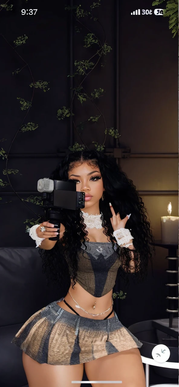 Lightskin girl with camera