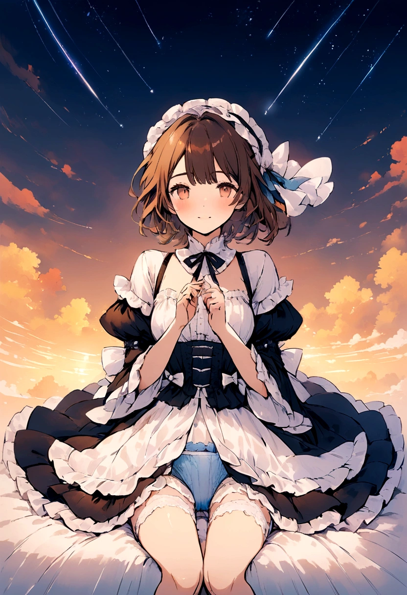 ta masturbating in her underwear、The sky is night、A quiet day with shooting stars、