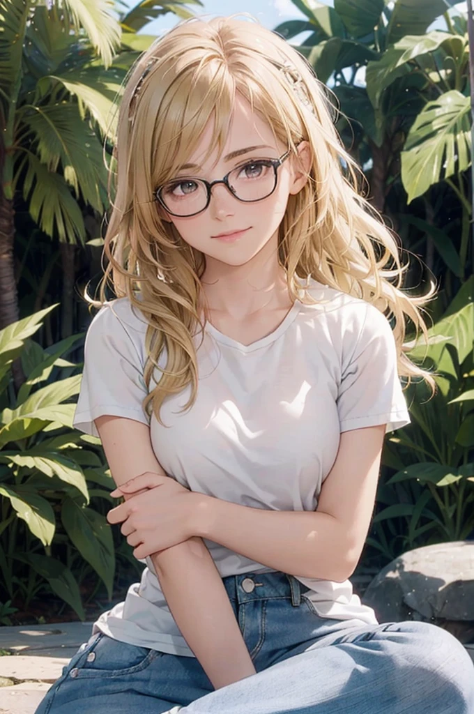 最high quality, high quality, High resolution, high quality texture, high quality shadows, High resolution, Beautiful details, Detailed CG, Detailed Texture, Realistic representation of face, Realistic, colorful, delicate, Cinematic Light, Side light, Lens flare, Ray Tracing, sharp concentrated, (1 Girl,concentrated:1.3), ( Intricate details, compensate, PureErosFaceV1:0.5), (細部まで美しいdelicateな顔, 緻密で美しいdelicateな瞳, Perfect Facial Proportions, Dense skin, Optimal ratio of four fingers to one thumb, Modest chest, Beautiful Hips, Smooth upper abdomen, blue eyes , glasses ,White shirt, Denim pants ,trekking shoes, , Backpack,   ,buzzer, blue sky,adventure journey ,the gaze of true love, lips of temptation, A look full of compassion ,a smile full of love, Acting lovey-dovey, waist up, 35 years old, hiking,house wife,show off nipples under white shirt, air fortress hair, blonde hair,jordan,Petra Ruins
