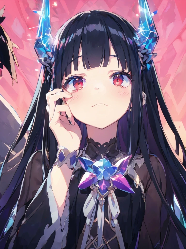 Pale red eyes,Crystal Horn