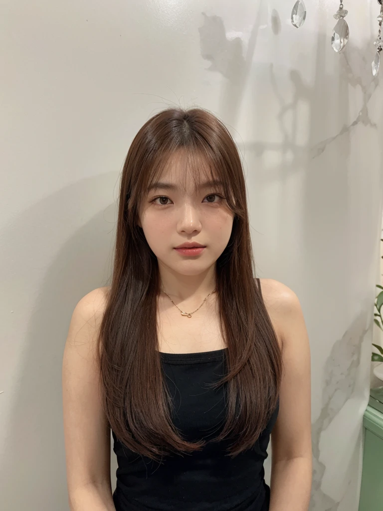 Best Quality, 8k, Masterpiece, (Portrait: 1.3), (photo realistic:1.4), (hyper realistic:1.4), Sharp Focus, looking at viewer, (smoother lighting:1.1), (increase cinematic lighting quality:0.9), realistic lighting, backlighting, light on face, ray trace, (brightening light:1.2), (Increase quality:1.4), sharp detail, (best quality real texture skin:1.4), finely detailed eyes, black_eyes, finely detailed face, 25 year old Korean woman
