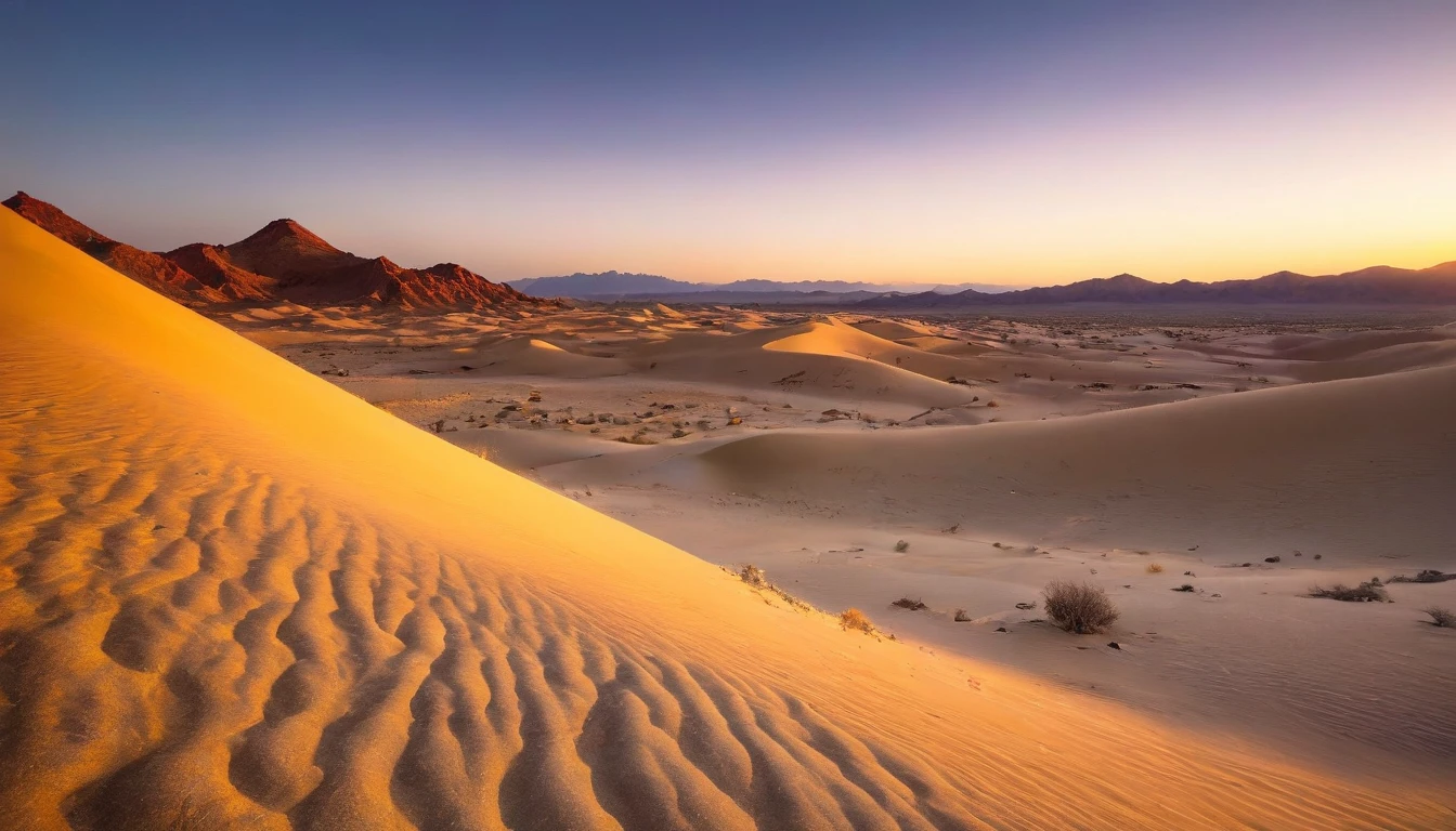 View a vast desert landscape bathed in the golden light of twilight IN THE TONES#FFA500 e #FF4500, evoking the iconic Star Wars look. In the center of the scene, a Jedi in a flowing cape stands silhouetted against the orange sky, your glowing blue lightsaber in your hand, pronto para enfrentar qualquer desafio. The ruins of an ancient civilization rise majestically in the background, and the remains of a fallen AT-AT adorn the landscape. The atmosphere is charged with expectation, as if an epic battle was about to begin.hyper realistic composition,32k resolution,cinematic composition,cinematic color grading.photography whit Phaseone 85mm,depth of field.pantones #CEDBE1#D3B9AO#73503C#A6826D#261B17.