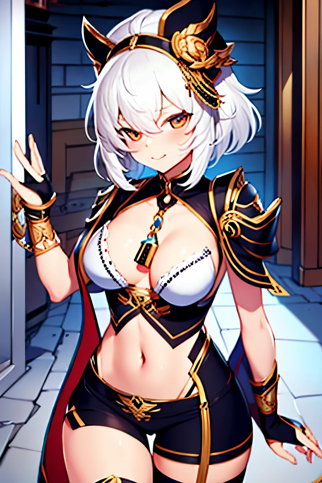 create a random character with lots of details, he needs to be cute and charismatic, Female One, best quality, 4K