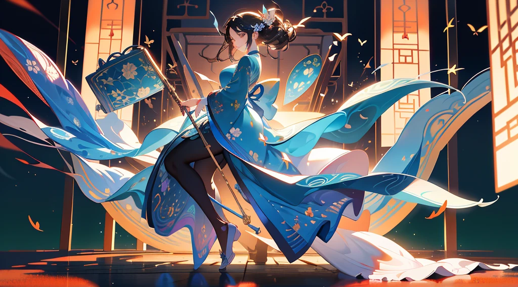((best qualtiy)), ((tmasterpiece)), (the detail:1.4), (A girl is drawing with a paintbrush:1.5),Tang Palace Night Banquet,Delicate face,sideface,Tall figure,hdr(HighDynamicRange),Ray traching,NVIDIA RTX,Hyper-Resolution,Unreal 5,