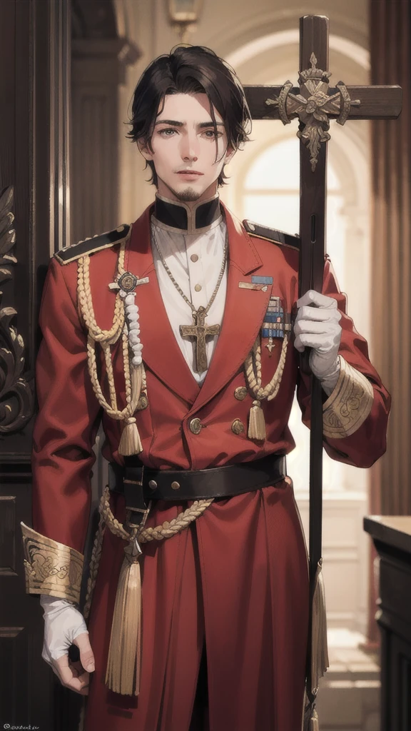 Character Alexander Anderson (naughty man), With bayonets in hands, with a crucifix cord on his chest, Plenty of details,