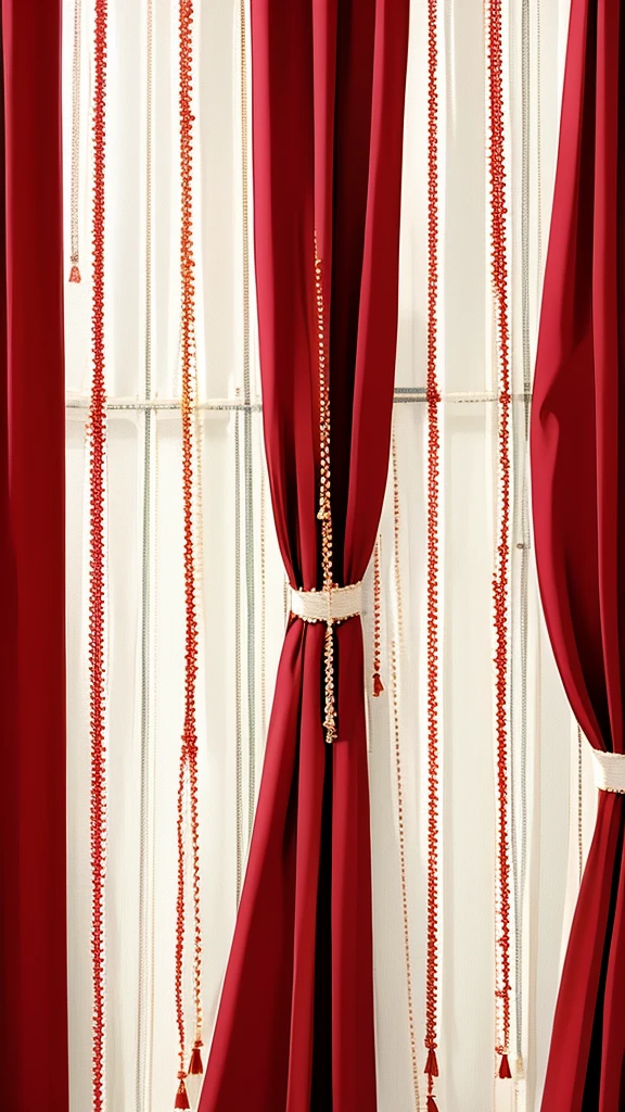 close up of red lips、Red Curtain、Peeking through the curtains