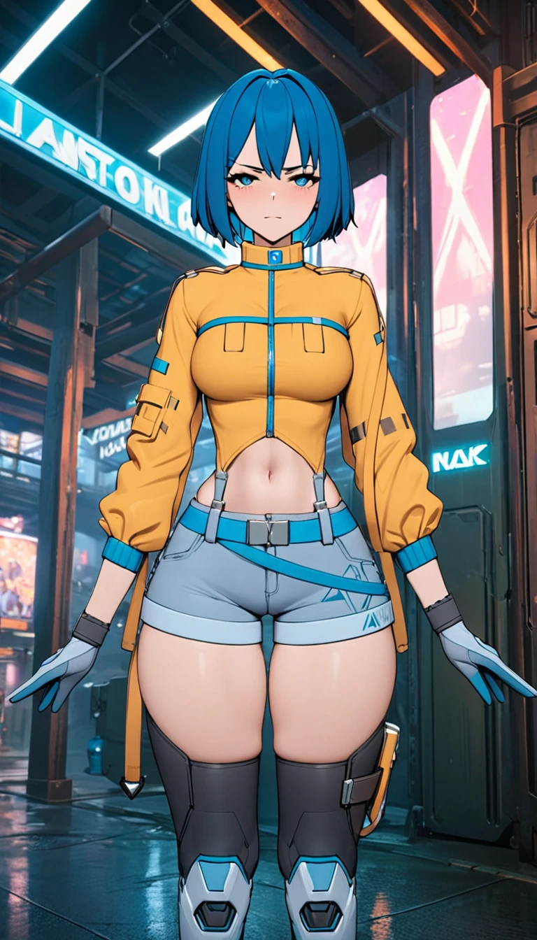 (masterpiece, best quality:1.2), 1girl, solo, Kaslin, blue hair