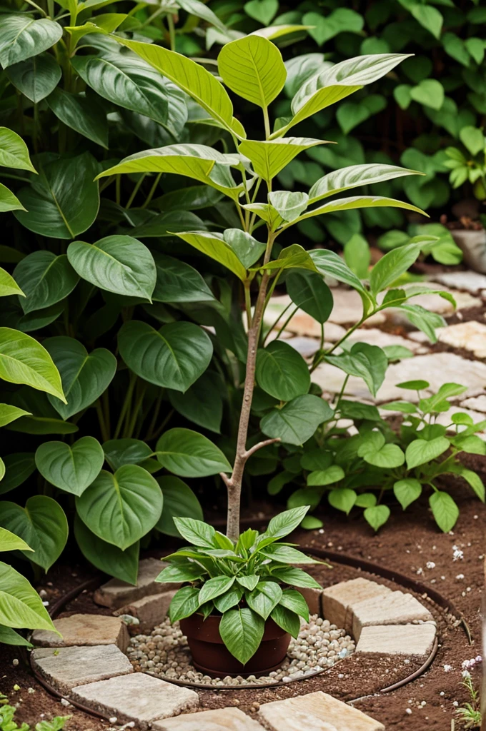 Small plant in the big garden