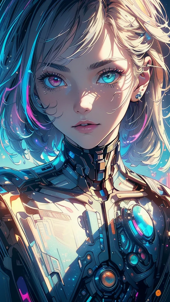 (((masterpiece, highest quality))),(((solo:1.2))),(((1girl:1.2))),32k wallpaper, very detailed,(((((portfolio))))),(((((Close-up))))),(((((bust up))))),((((more various angle)))),(((highlight))),((((heterochromia)))),(((complete. detailed face))),((((Extremely talented)))),((((Wonderfully detailed complicated machine)))),((((genius mechanic)))),((Overall colorfully)),(((futuristic galaxy))),(((perfect clear skinn))),(((reflection neon))),space thriller movie poster