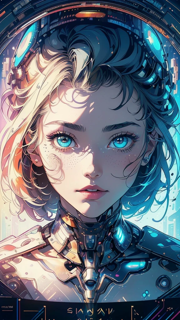 (((masterpiece, highest quality))),(((solo:1.2))),(((1girl:1.2))),32k wallpaper, very detailed,(((((portfolio))))),(((((Close-up))))),(((((bust up))))),((((more various angle)))),(((highlight))),((((heterochromia)))),(((complete. detailed face))),((((Extremely talented)))),((((Wonderfully detailed complicated machine)))),((((genius mechanic)))),((Overall colorfully)),(((futuristic galaxy))),(((perfect clear skinn))),(((reflection neon))),((space thriller movie poster))