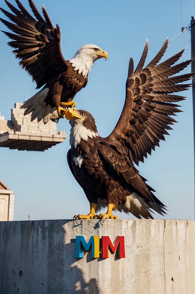 3D logo with writing "BM_KING" and the eagle behind him
