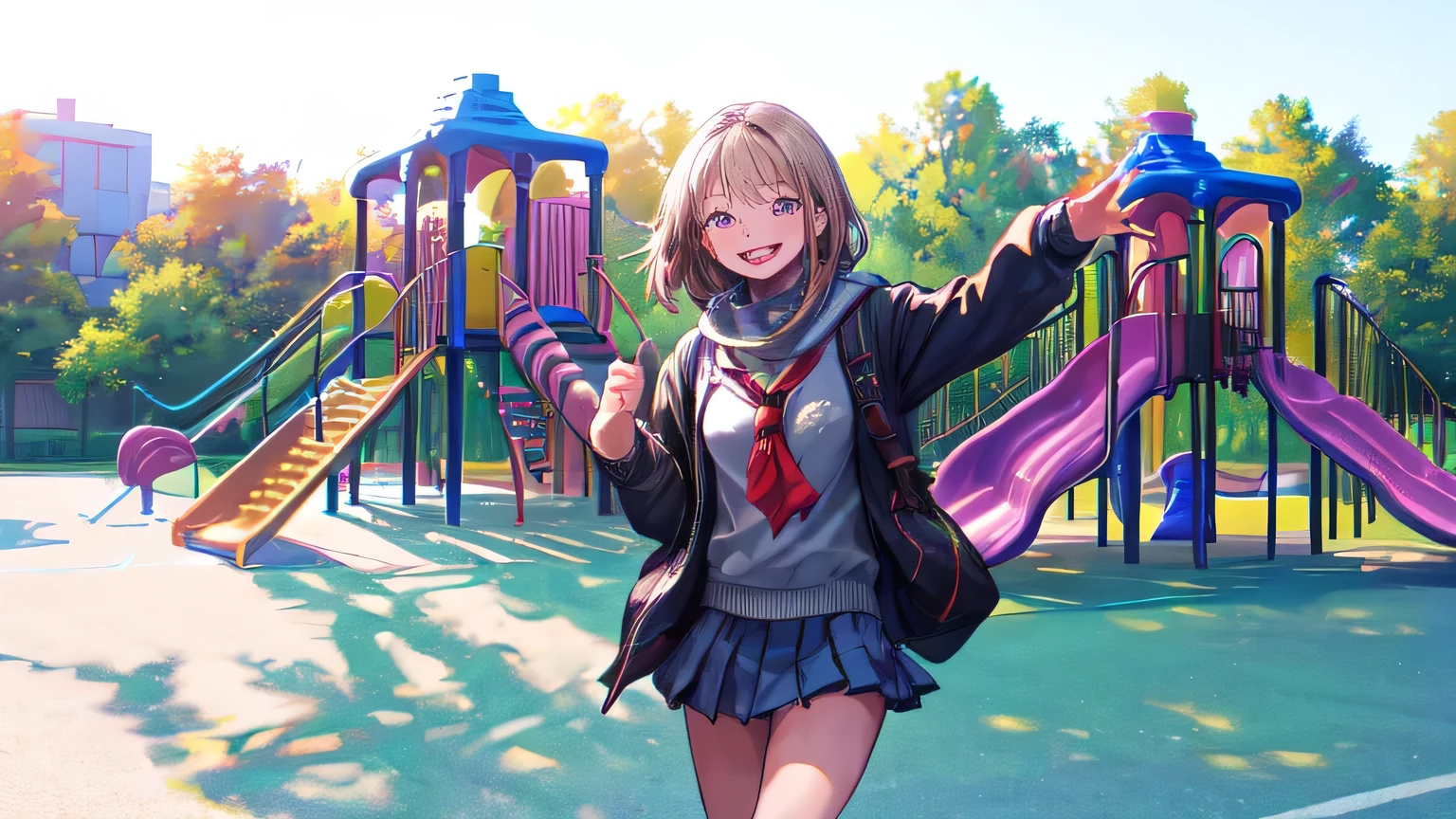 student，playground，Smile，girl