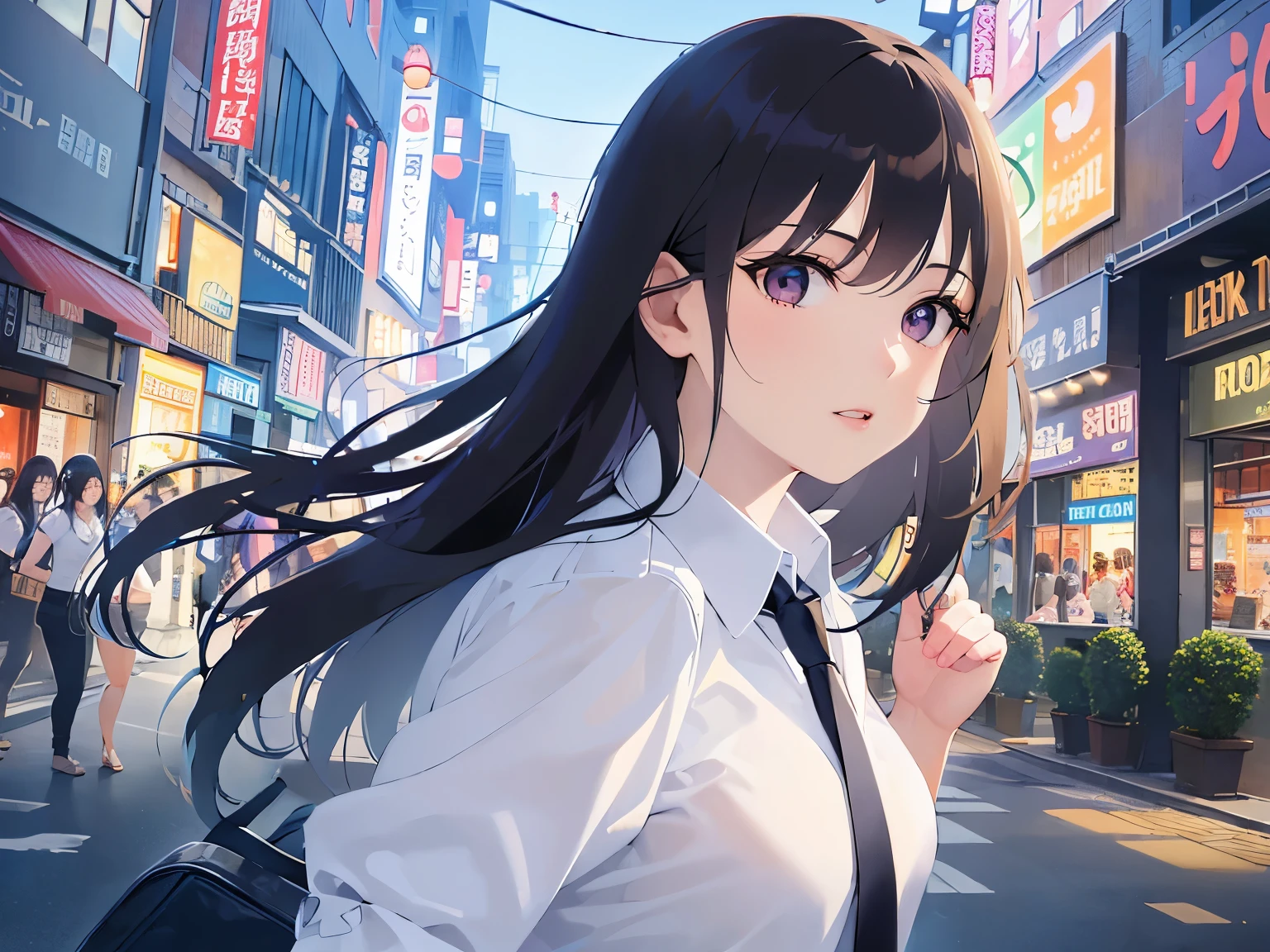 Night in the city、bustling street