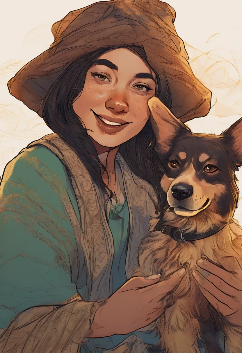 Ultra HD portrait of a lively woman playing with a dog, Lord of the Rings Game Design Fan Art, behance hd, Art Station, Deviant Art, Global illumination with a glowing aura Global illumination Ray tracing HDR rendering、 (Unreal Engine 5)、pop surrealism
pop art
drawing