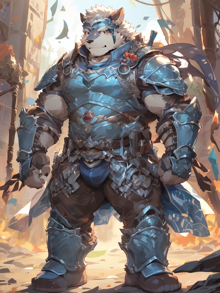 a furry sheep, white fur, long hair, slim fit, fit build, paladin, ((white sheep), ((blue paladin armor)), furry art, full body, mature, tall, daddy, muscular, silky hair, detailed full body, an anthropomorphic white sheep, young, ikemen, handsome, furry character, anthropomorphic furry art, commission for high res, fursona commission, fullbody commission for, tall, furry art, by zixiong, by suv, by null-ghost,