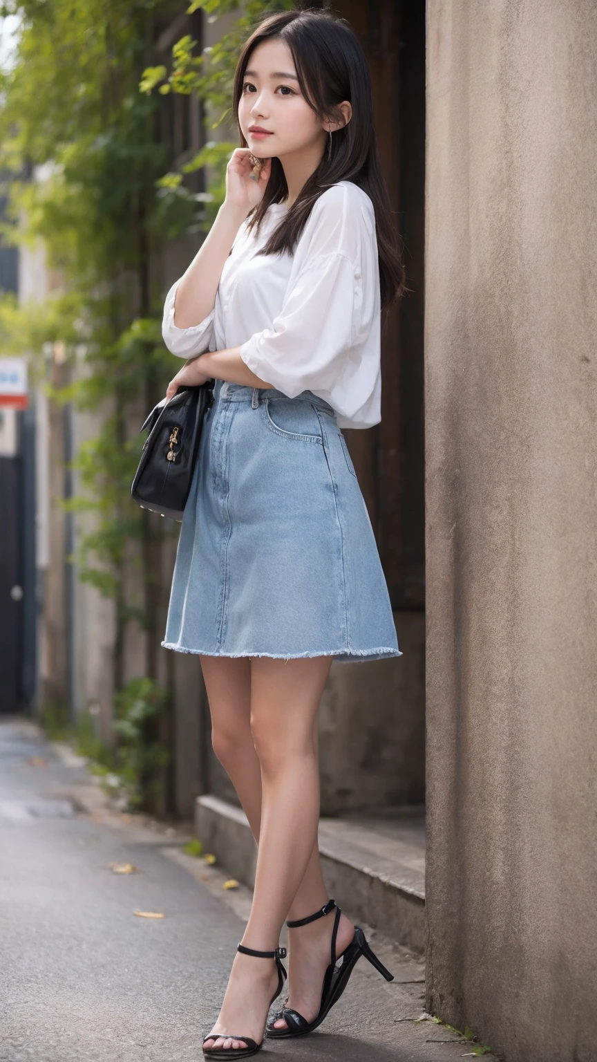 Little pretty girl、Long Hair、whole body、Standing Upright、Looking straight ahead