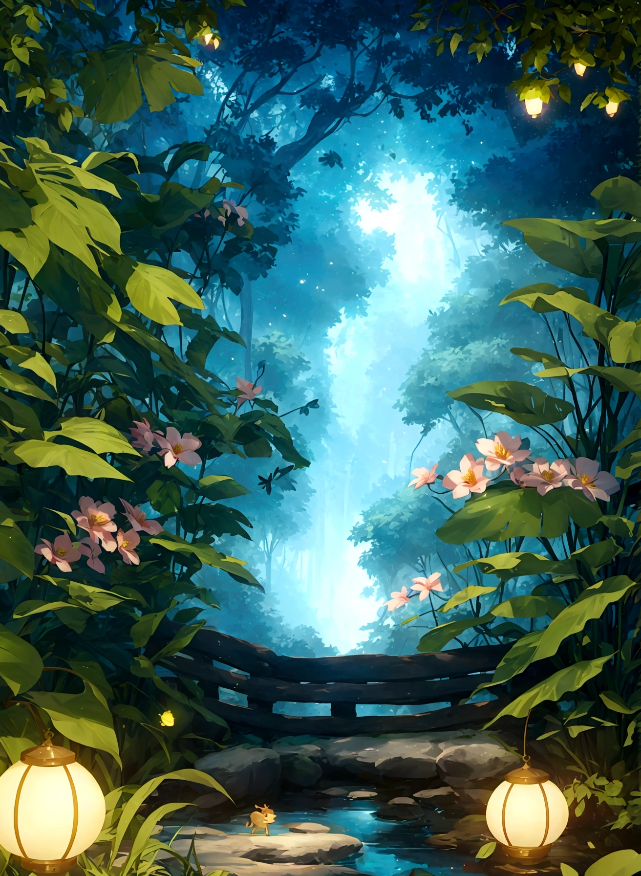 marmaid,blue,Foam,singing,Masterpiece,best quality,(Very detailed CG unified 8k wallpaper),(best quality),(Best illustrations),(Best shadow),glowing sprites,Glowing deer,Chinese themed elements。,Surrounded by flowers,Delicate leaves and branches are surrounded by fireflies(Natural Elements),(Jungle theme),(crystal),(pearl),(Clouds),(Particle Effects)and other 3D, Octane Rendering,Ray Tracing,Ultra-detailed--v6