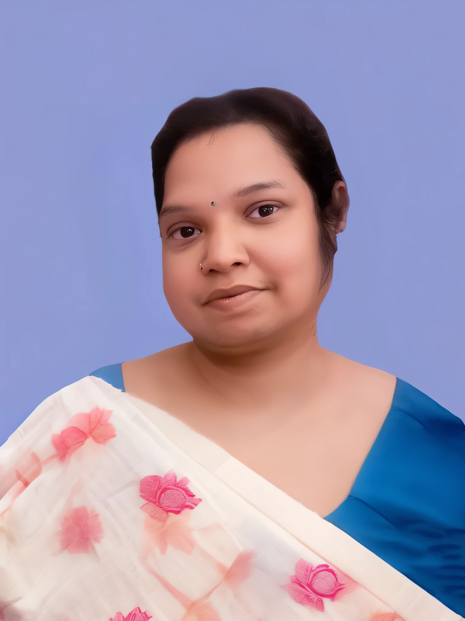 Coloured saree with printed motifs
